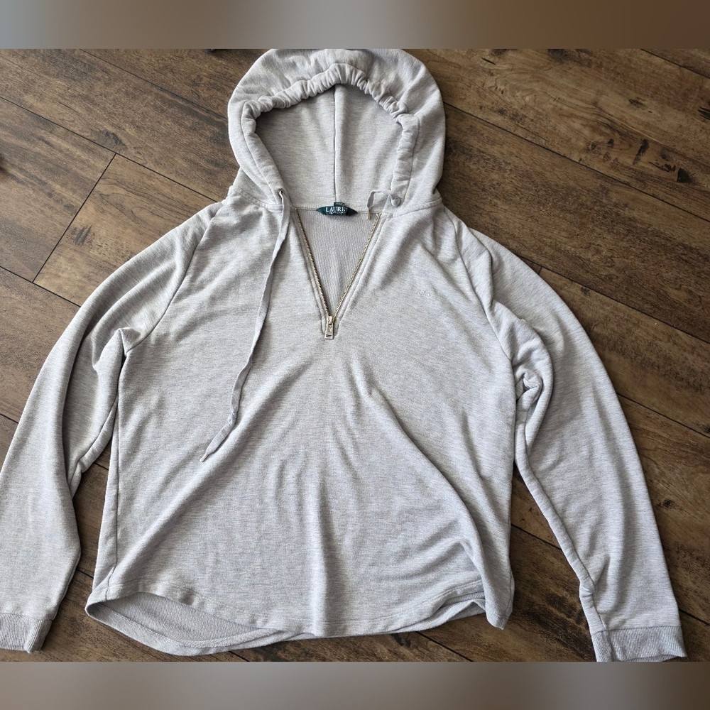 Lauren- Ralph‎ Lauren Gray Hoodie with Zip Details